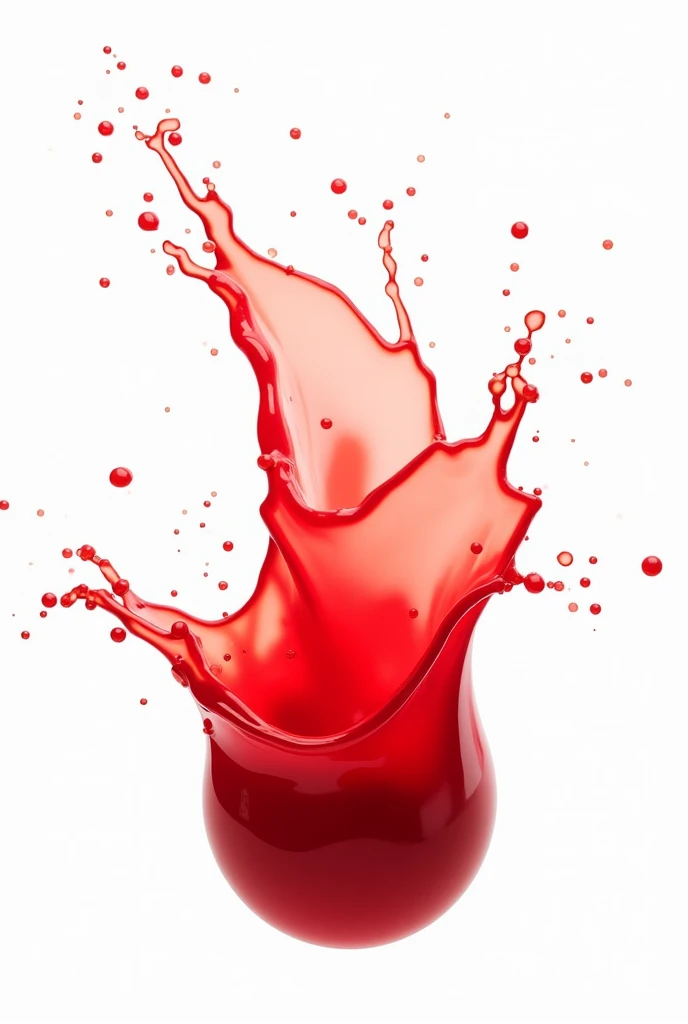 Strawberry juice spilling from the air white background