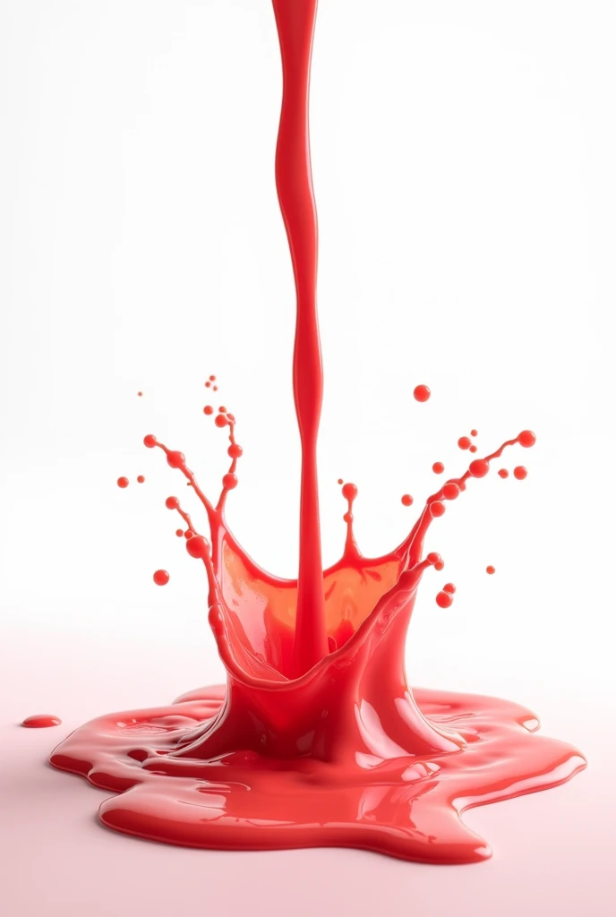 realistic strawberry juice pouring on white background
