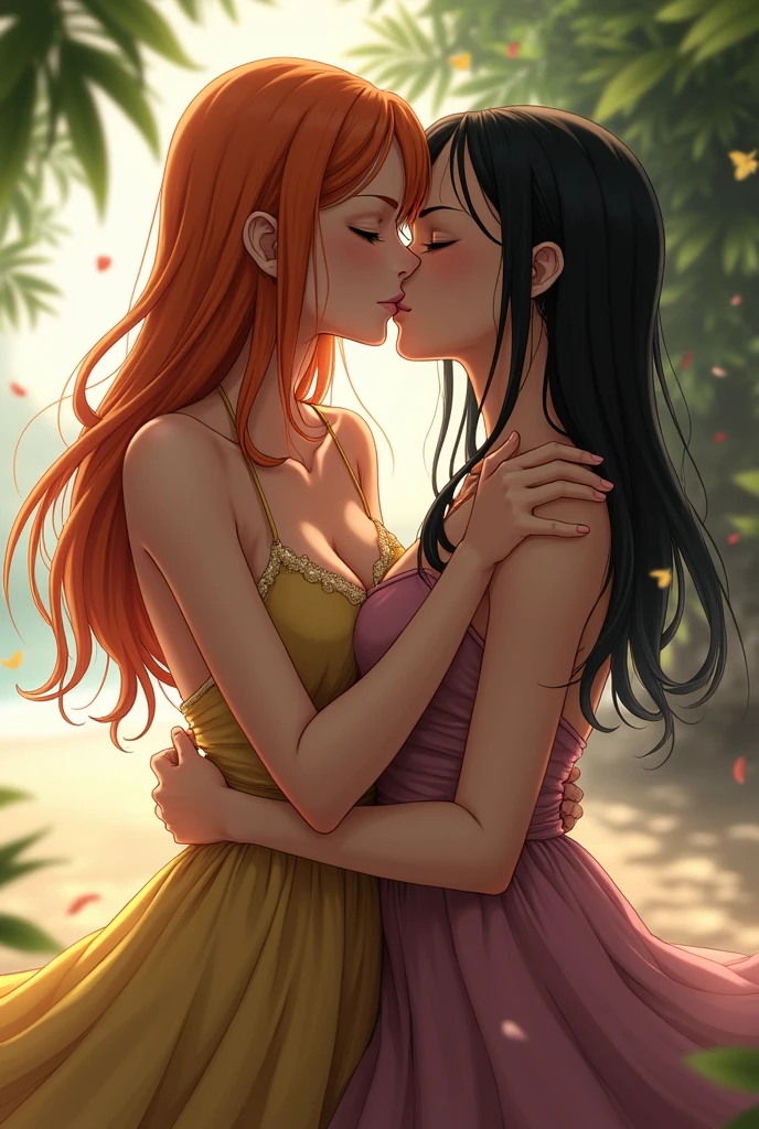 Nami kissing robin ( lips locked )
