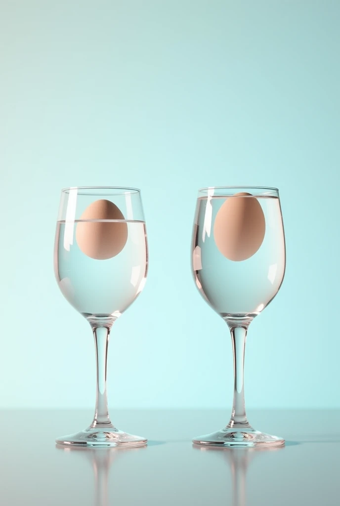 egg, en el vaso de sal el egg está flotando y en el vaso de agua normal el egg está hundido