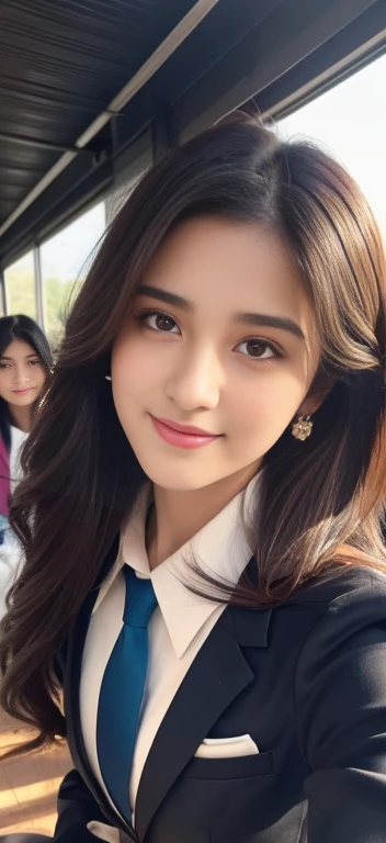 4K photograph, amateur photo posted to ,beautiful female ,dress ,living room
score_9, score8_up, (masterpiece:1.5), uhd:1.3, 16k, RAW photo, highly detailed, intricately detailed, ultra realistic, stunning beautiful girl, (Highest quality, Very detailed, Attention to detail, digital coloring, Best aesthetics), ((1 girl)), Black Hair, Straight Long Hair, Reddish brown eyes, Earrings, Collared shirt, Blue tie, smile, blush, JK, School uniforms, Friendly atmosphere, Beautiful illustrations, (((Low angle shot from below, Spanning the audience))), blue sky, Light, One Girl, Beautiful and well-defined legs and thighs, Highest quality, close, Super fine,