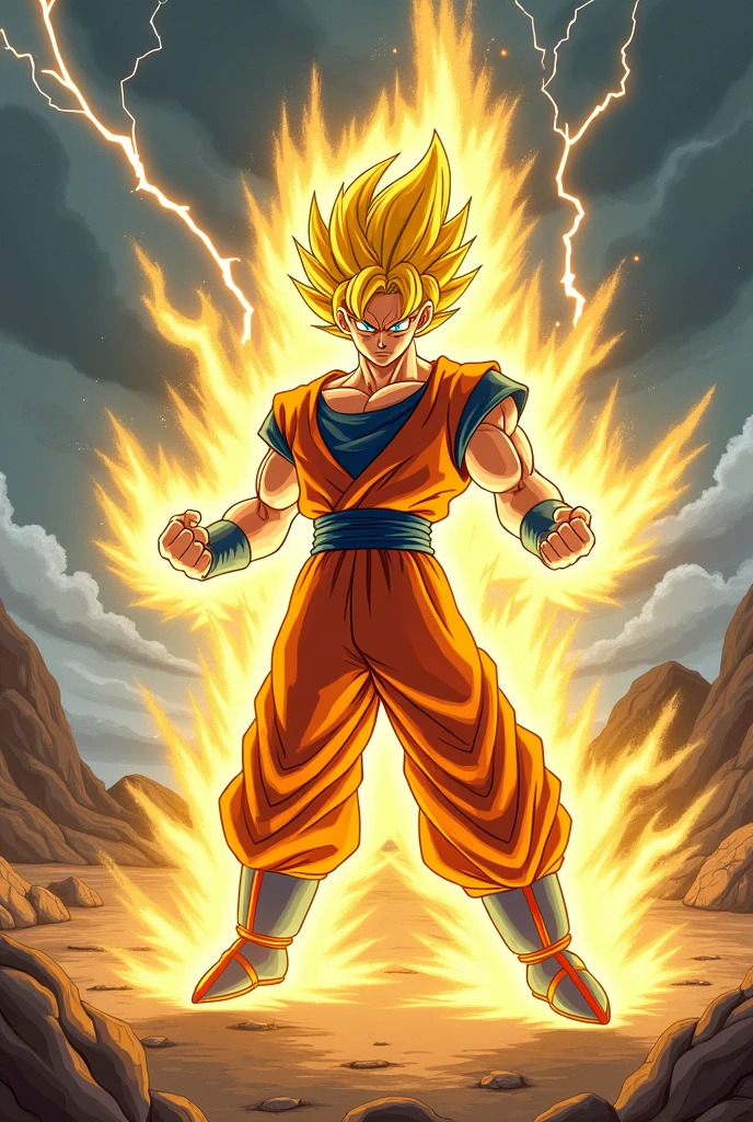 Goku turned into a Super Saiyan and powers like Pikachu's