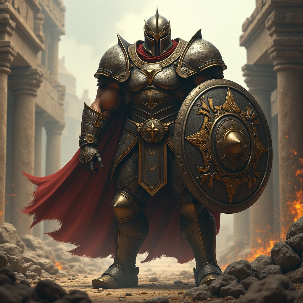 Add a shield, and make more a humanoid