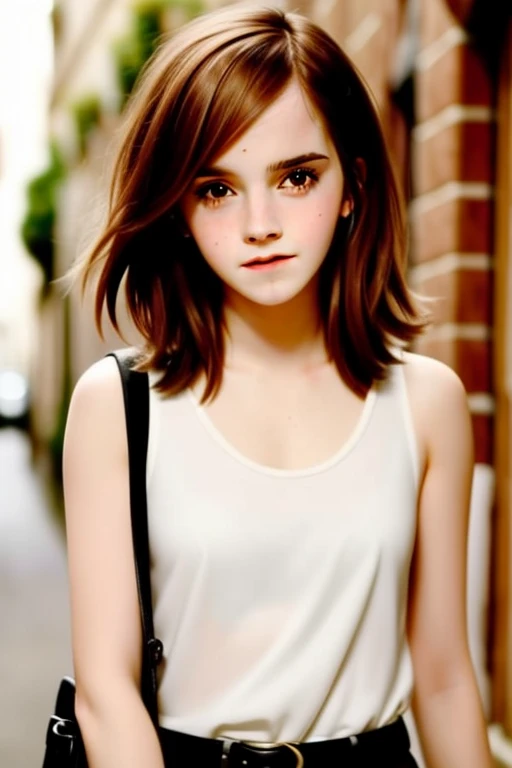 (Emma Watson), european young girl, young, young cute face, perfect body, cute girl, young italian girl, girl, italian girl, model, italian model Preparing
