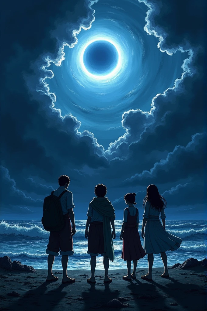 One Piece Drawing Style One Piece Story Title : pandemic HVA Red Sea storm solace night sky with a moon in eclipse