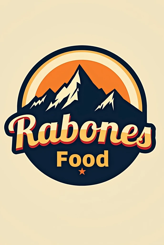 Logo for a fast food restaurant that sells hamburgers, French fries and hot dogs, In addition to having to do with the mountain and called "Rabones Food", 

