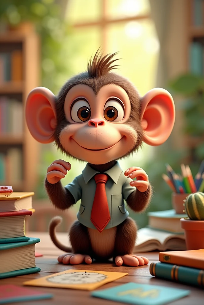 a youtube banner Details Learn English  (monkey in image)