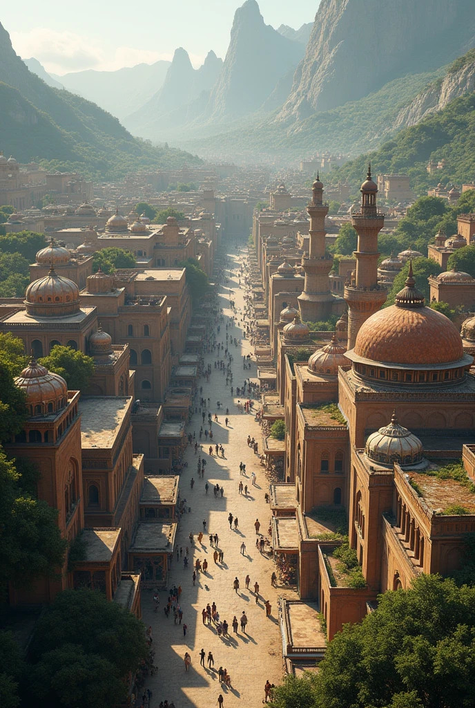Draw a indo islamic town
From above