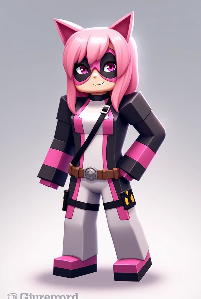 Create a minecraft skin select image for me, but I want it to be a gwenpool skin, of her wearing her gwenpool uniform and everything, an image that I can use in minecraft as a skin