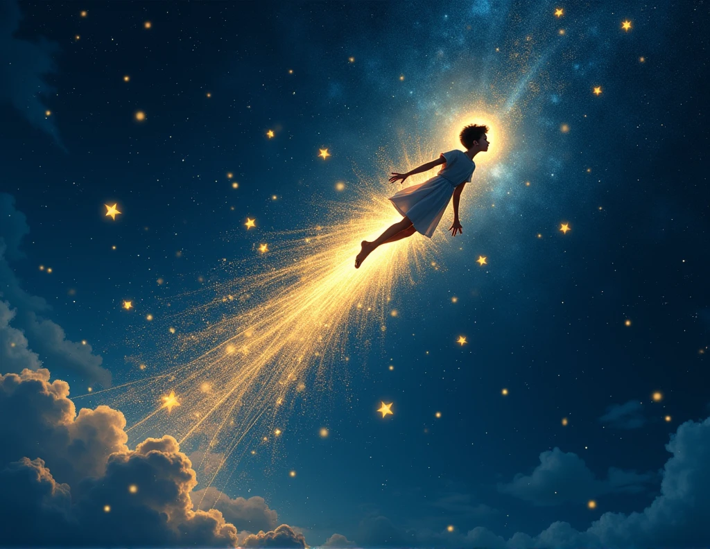 create an image with a dark blue background, yellow and white details. theme: fly high in your studies.