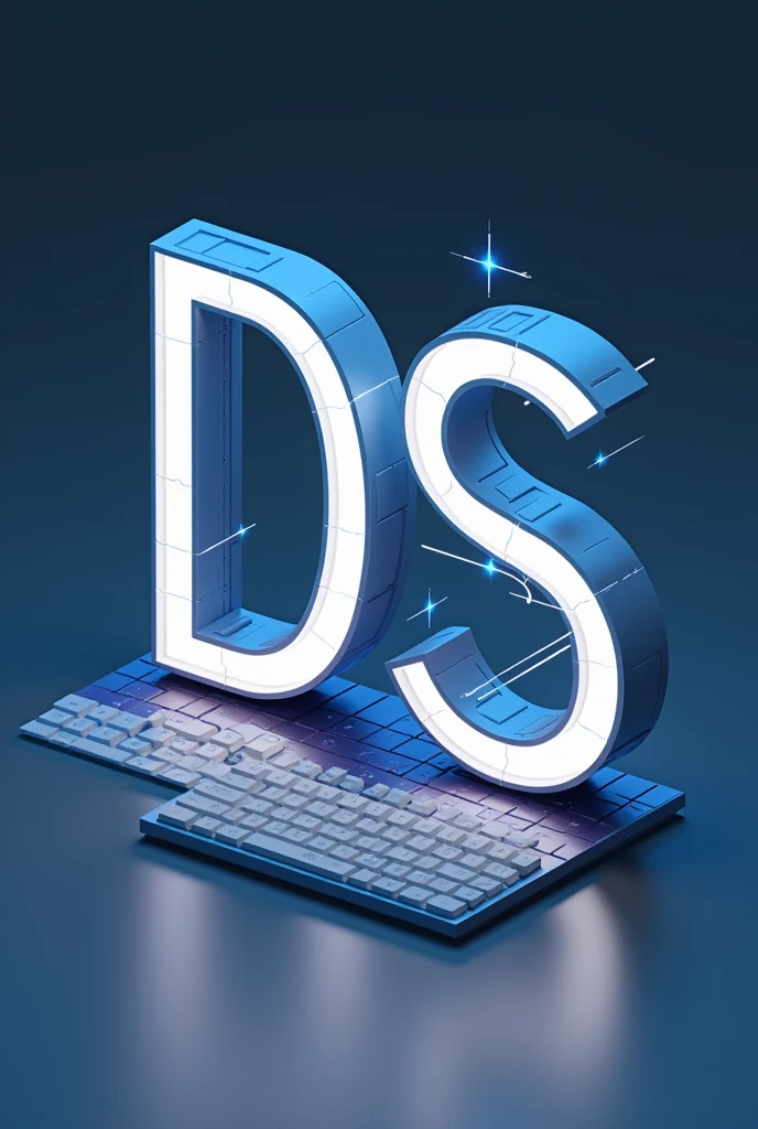 Two capital letters "DS" with a computer beside