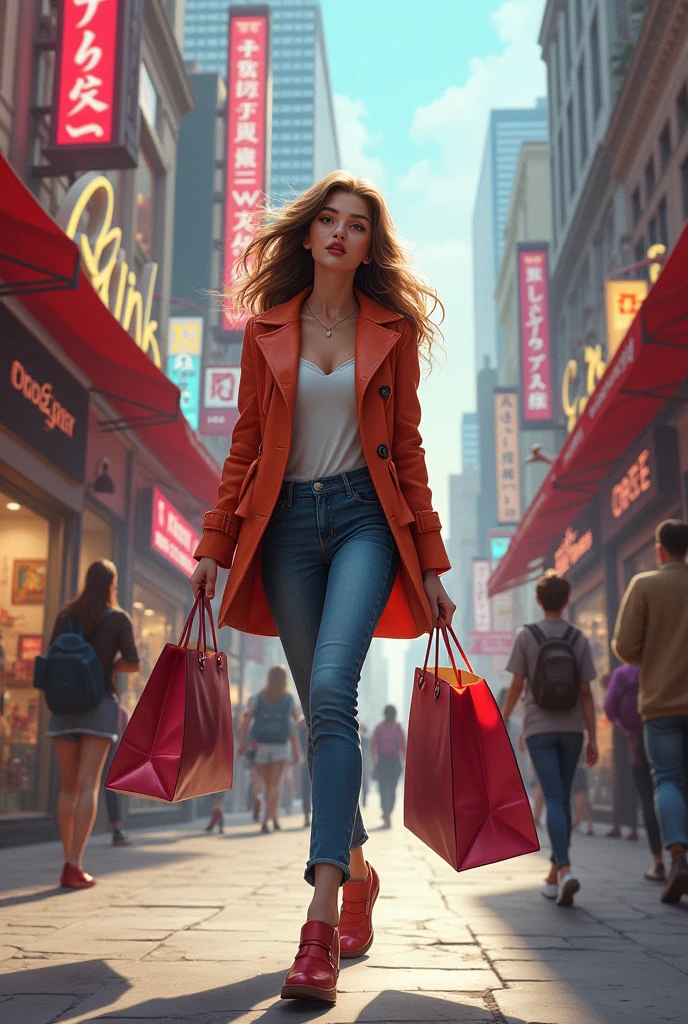 Girl doing shopping 