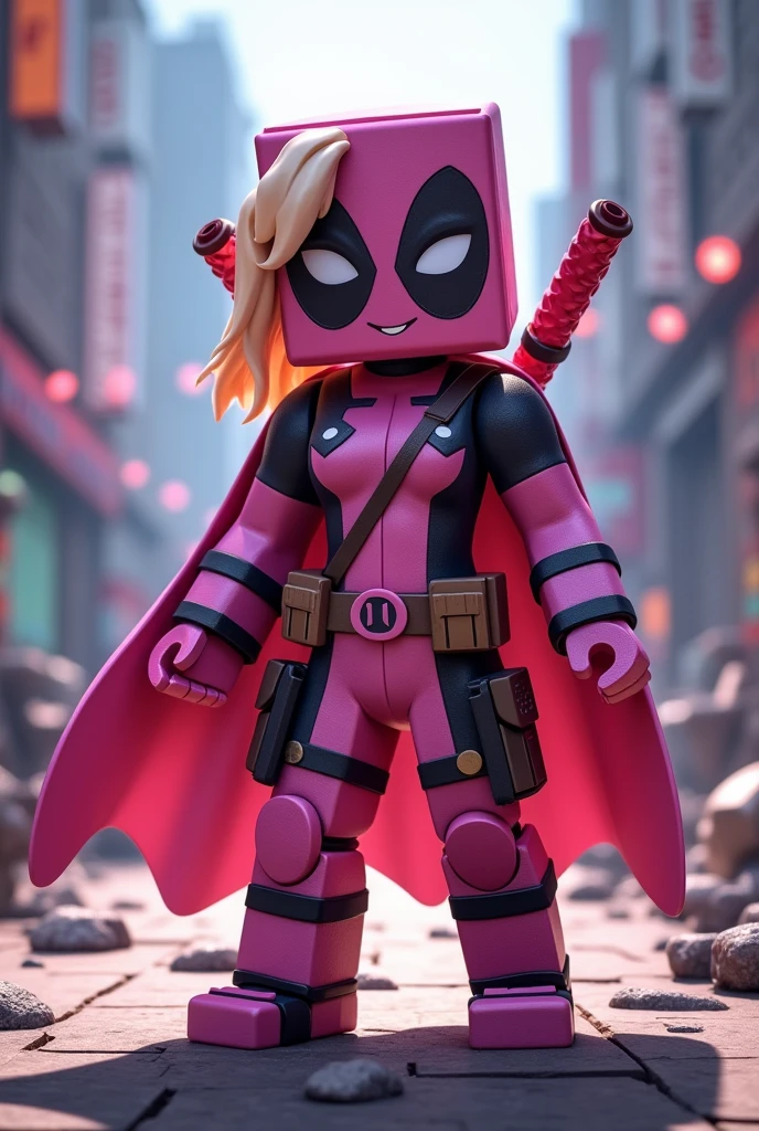 Cria uma skin do minecraft para bedrock edition, let it be from gwenpool, a skin perfectly similar to her