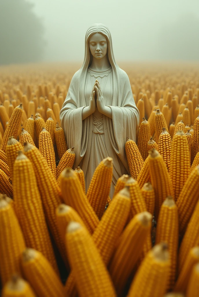 Corn cobs flood the Statue of Peace