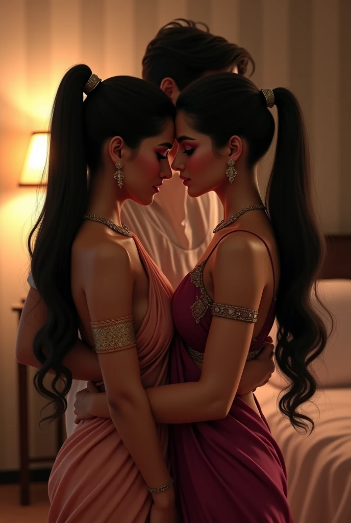 Two young femboys kissing and showing big ass. Smooth curvy body. In moroccan hammam.