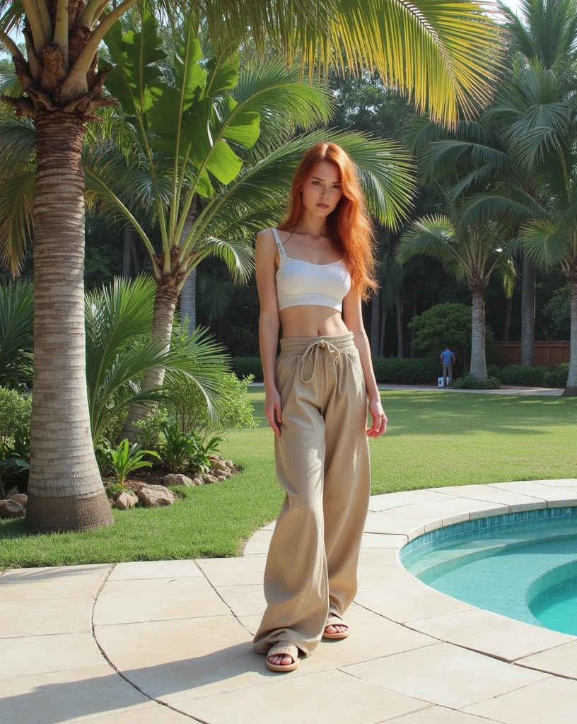 super realistic, highly detailed, sexy, young,european redhead, large breasts, blue eyes, 2, iPhone 14 Pro Max camera, Merger_mati_catentes, (twilight:1.2) , (sharp lighting:1.2), (photorealistic, raw, textured skin, skin pores, intricate details, epiCRealism, bali),wearing gen-x modern clothes.
