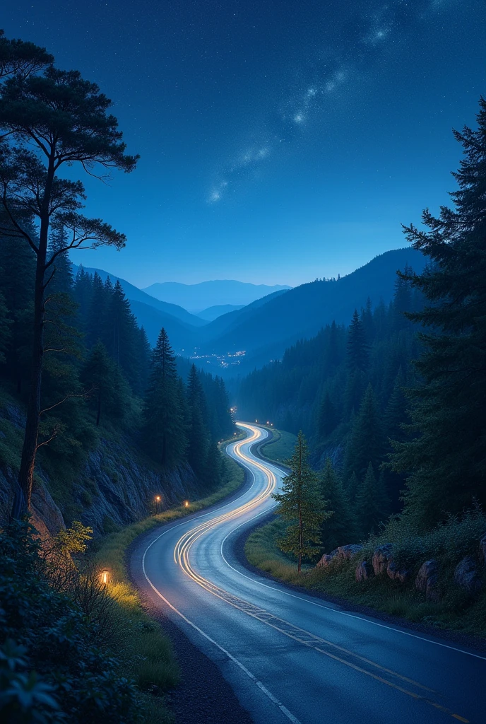 A cycle in road, beautiful nature photo , night, lights