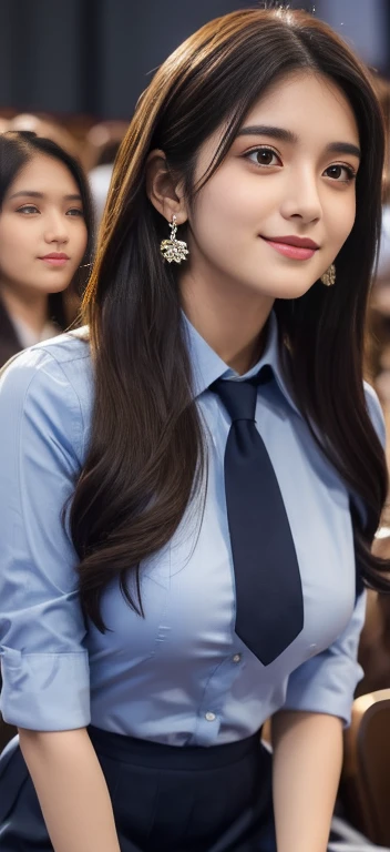 4K photograph, amateur photo posted to ,beautiful female ,dress ,living room
score_9, score8_up, (masterpiece:1.5), uhd:1.3, 16k, RAW photo, highly detailed, intricately detailed, ultra realistic, stunning beautiful girl, (Highest quality, Very detailed, Attention to detail, digital coloring, Best aesthetics), ((1 girl)), Black Hair, Straight Long Hair, Reddish brown eyes, Earrings, Collared shirt, Blue tie, smile, blush, JK, School uniforms, Friendly atmosphere, Beautiful illustrations, (((Low angle shot from below, Spanning the audience))), blue sky, Light, One Girl, Beautiful and well-defined legs and thighs, Highest quality, close, Super fine,