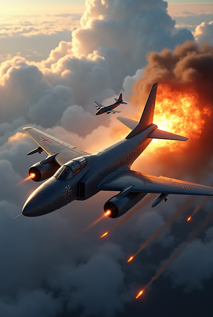 The missile hit the plane in the is so on fire