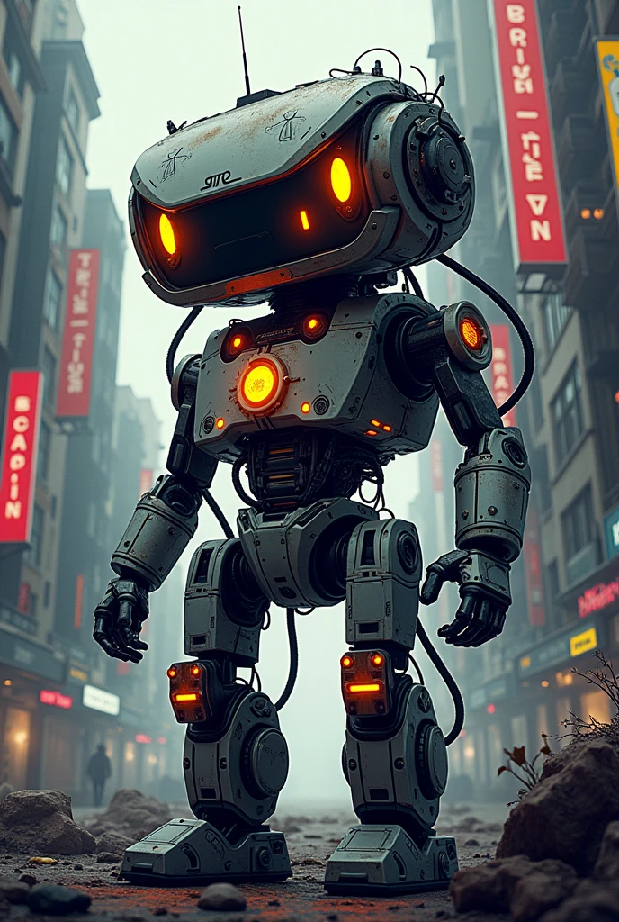 Electrin, a small robot made of wires and circuits, that is not so adorable, comic style