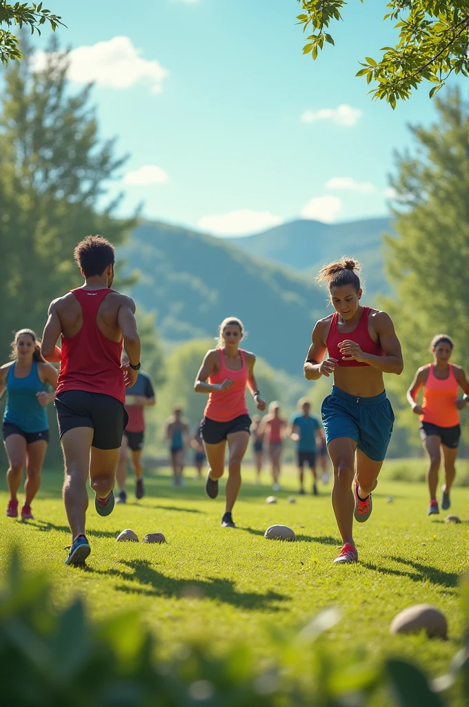 Functional exercises performed in an open space