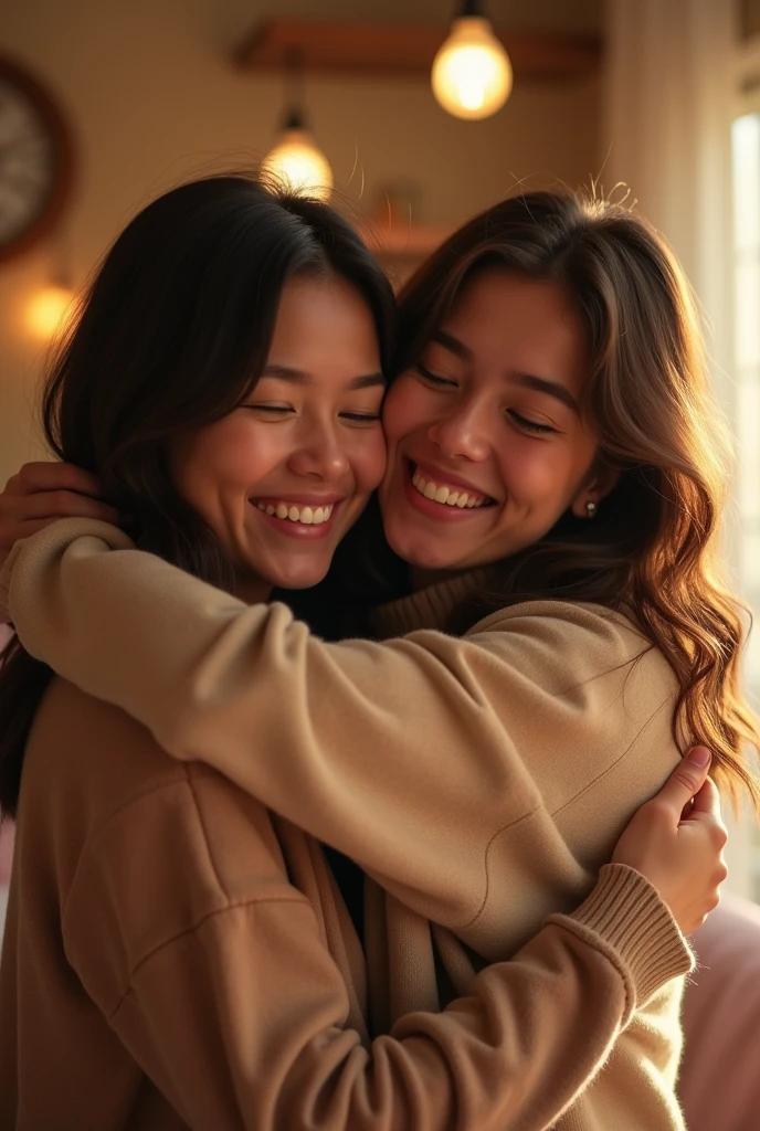 Selfie and hug