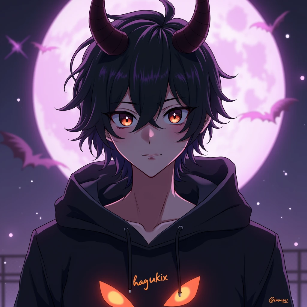 phonk anime demon boy horror with chains in background with blur, 8k high quality image, add a trademark "GX Station"