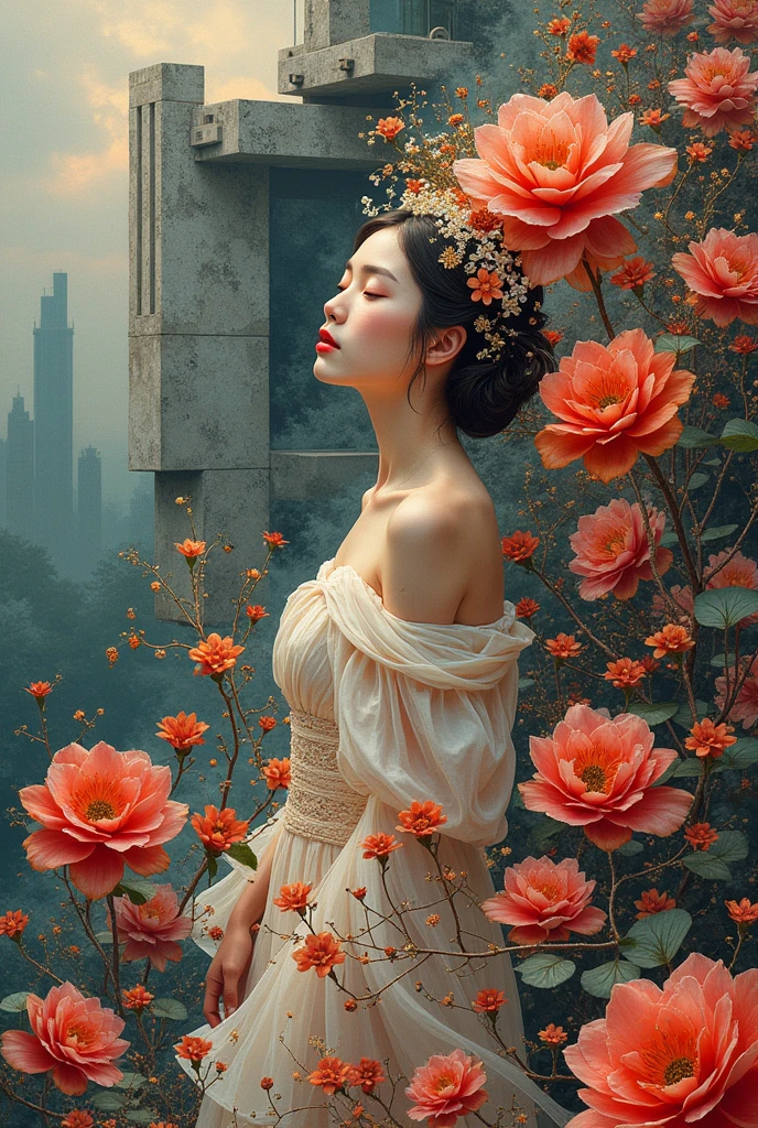 Official Art, unity 8k wallpaper, Super detailed, beautifully、aesthetic, masterpiece, Highest quality, Chinese style, (zenTangle, Mandala, Tangle, enTangle), Flower Ecstasy, One person, Very detailed, Dynamic Angle, Cowboy Shot, The most beautiful form of chaos, elegant, Brutalist design, Vibrant colors, Romanticism, James Jean, Robbie Dowie Anton, Ross Tran, Francis Bacon, It was freezing cold, Adrian&#39;s genius, Petra Cortright, Gerhard Richter, takato yamamoto, Ashley Wood, Atmospheric