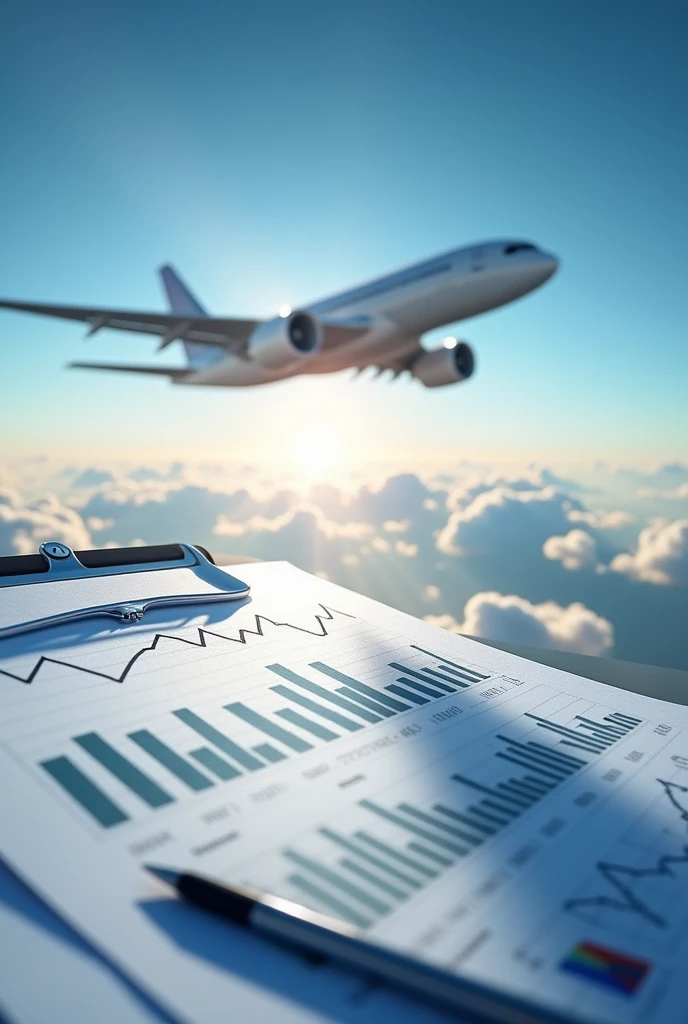 financial plan with airplane in the blackground