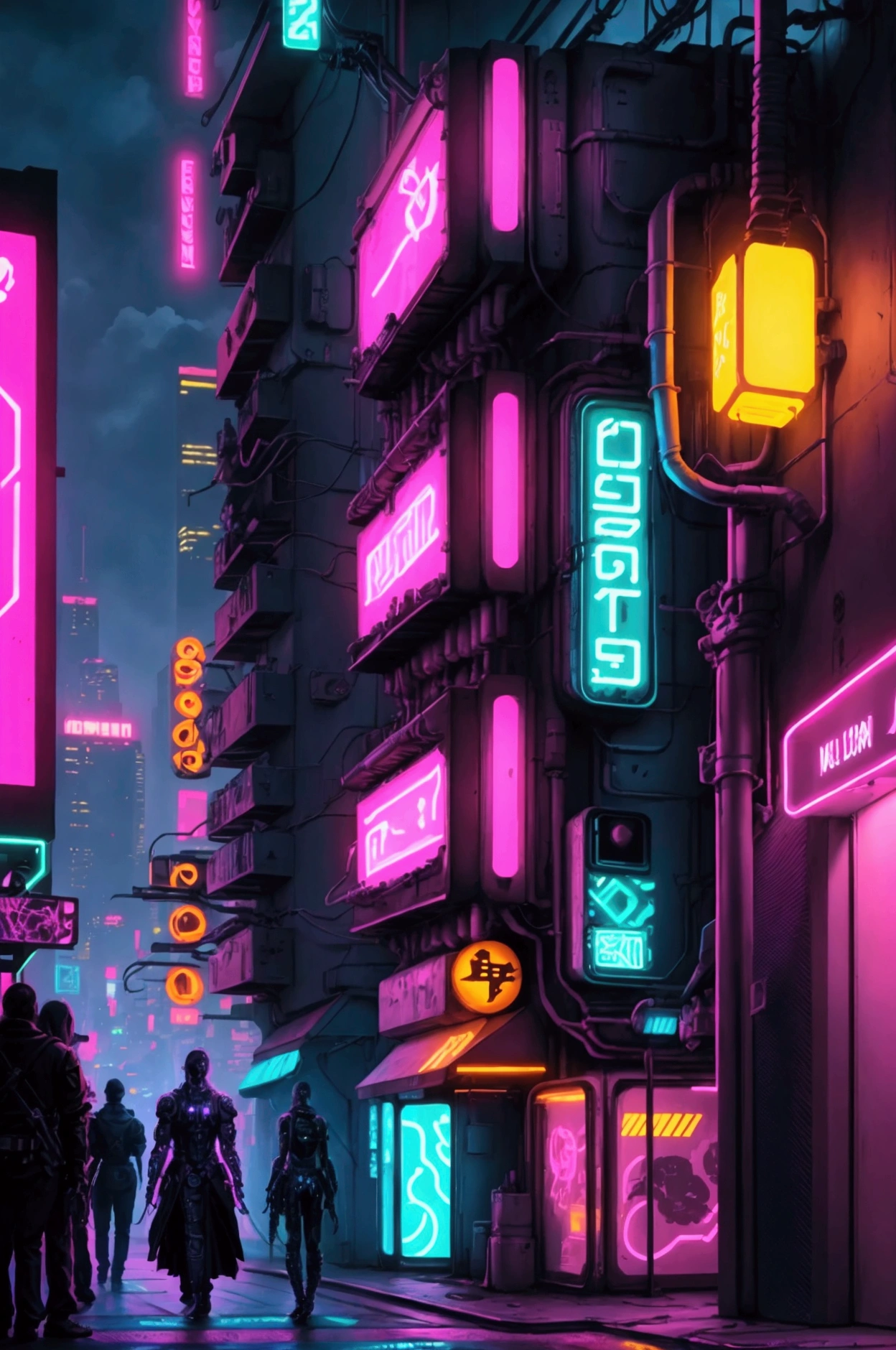 mano neon cyberpunk