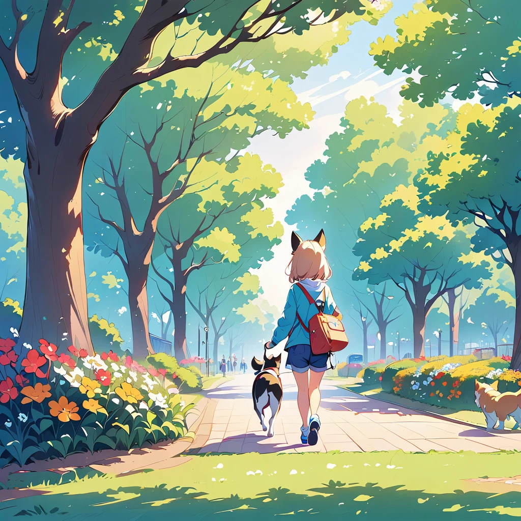 Dog-walking、Daytime Park