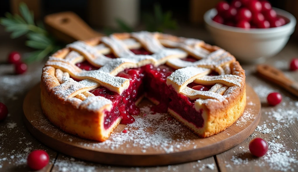 Russian dish Cranberry Pie