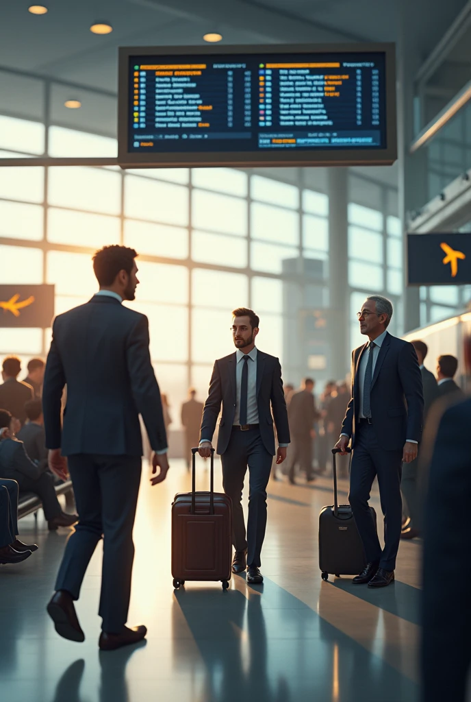 3 men at the airport
