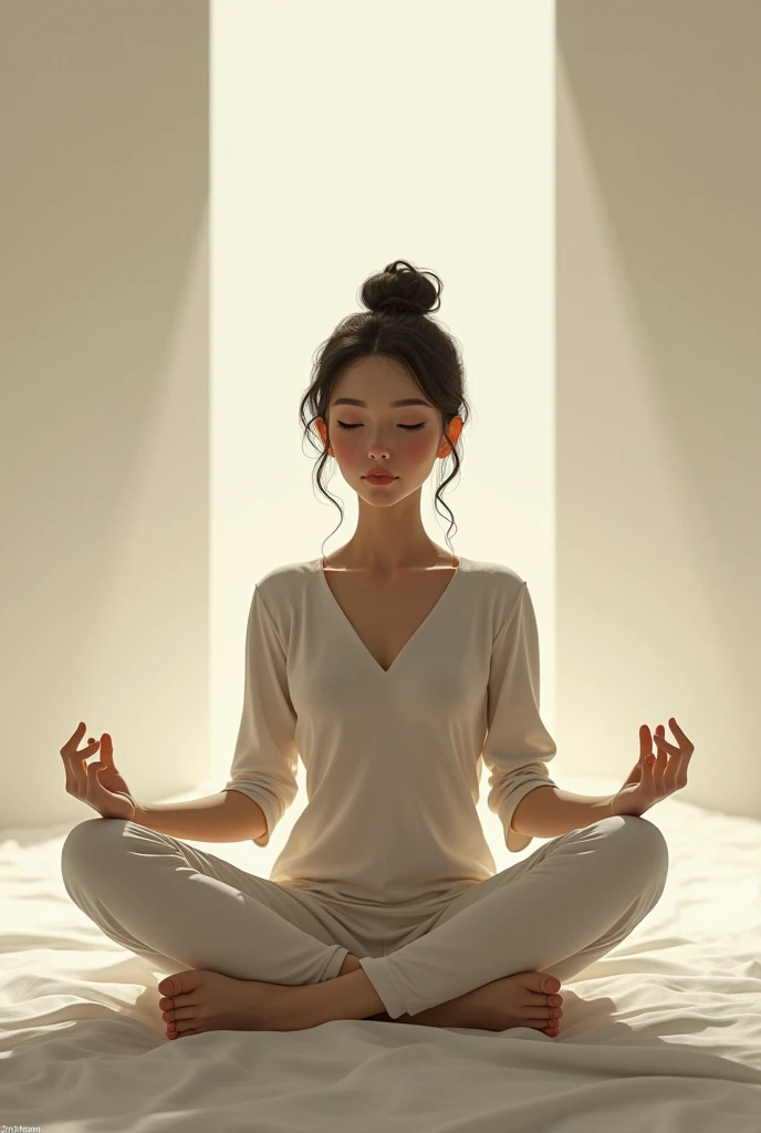 Do one but sitting on the floor with your legs crossed with your eyes closed and let thoughts come out of your head showing control of emotions.