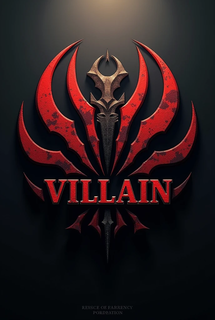 5 armed military Logo that says villain