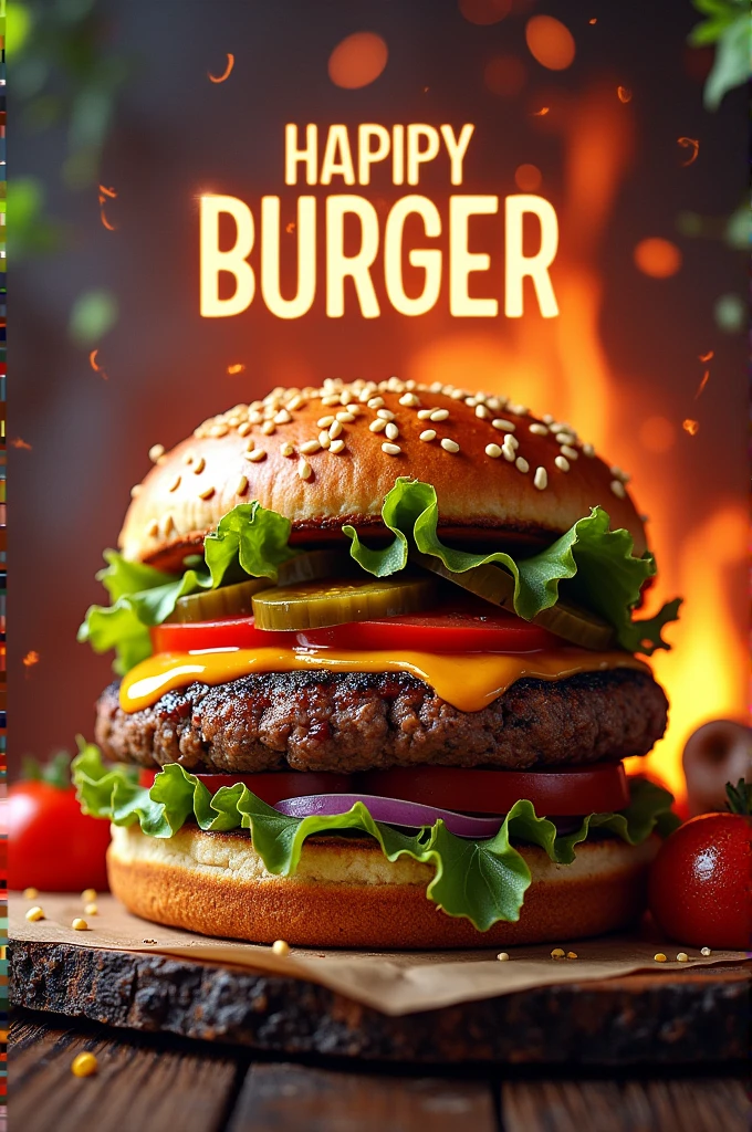 make an yummy burger flyers with an small description