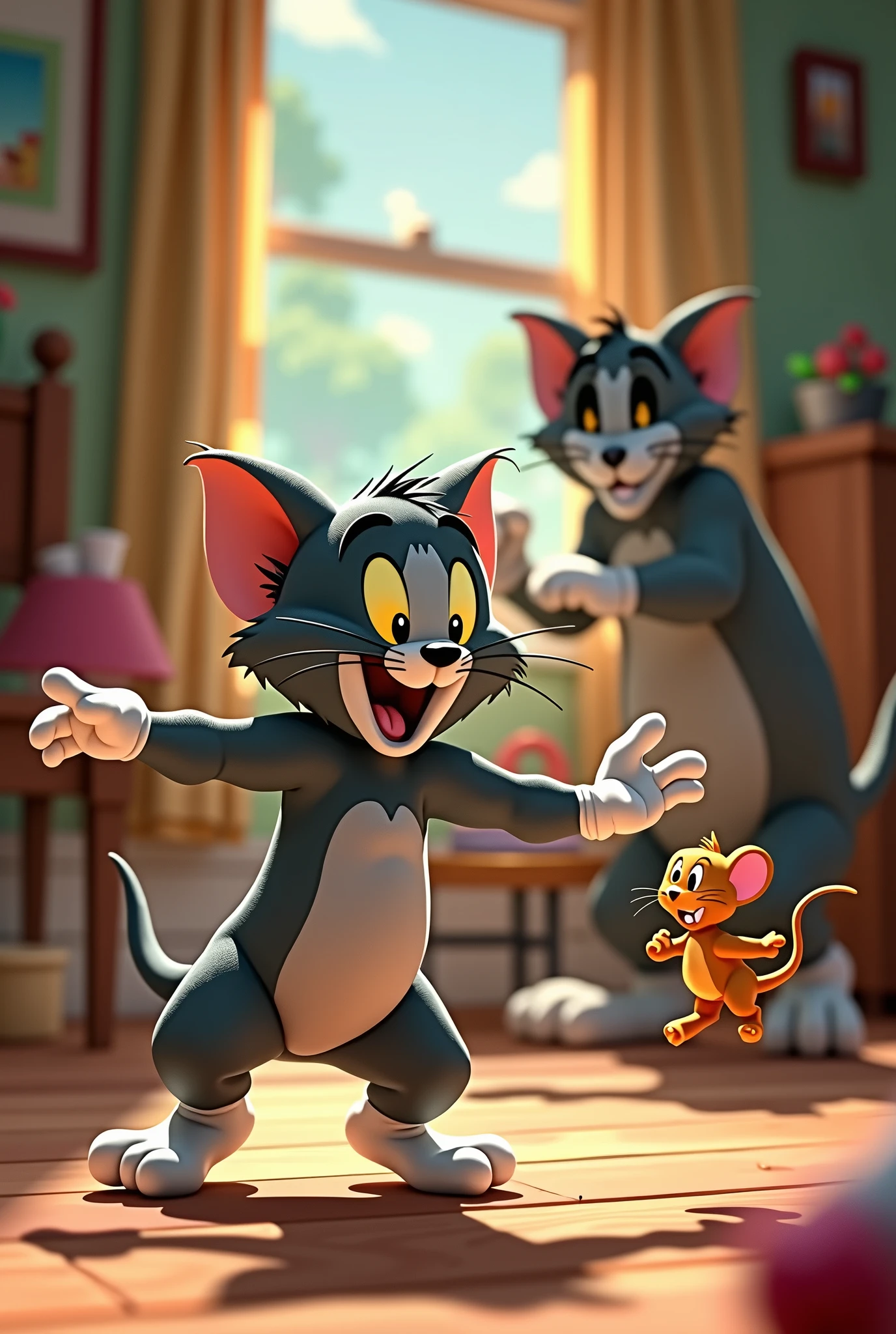Tom and Jerry wala jerry ne apne dono hathon ko felakar natcher ko mahasus Kiya