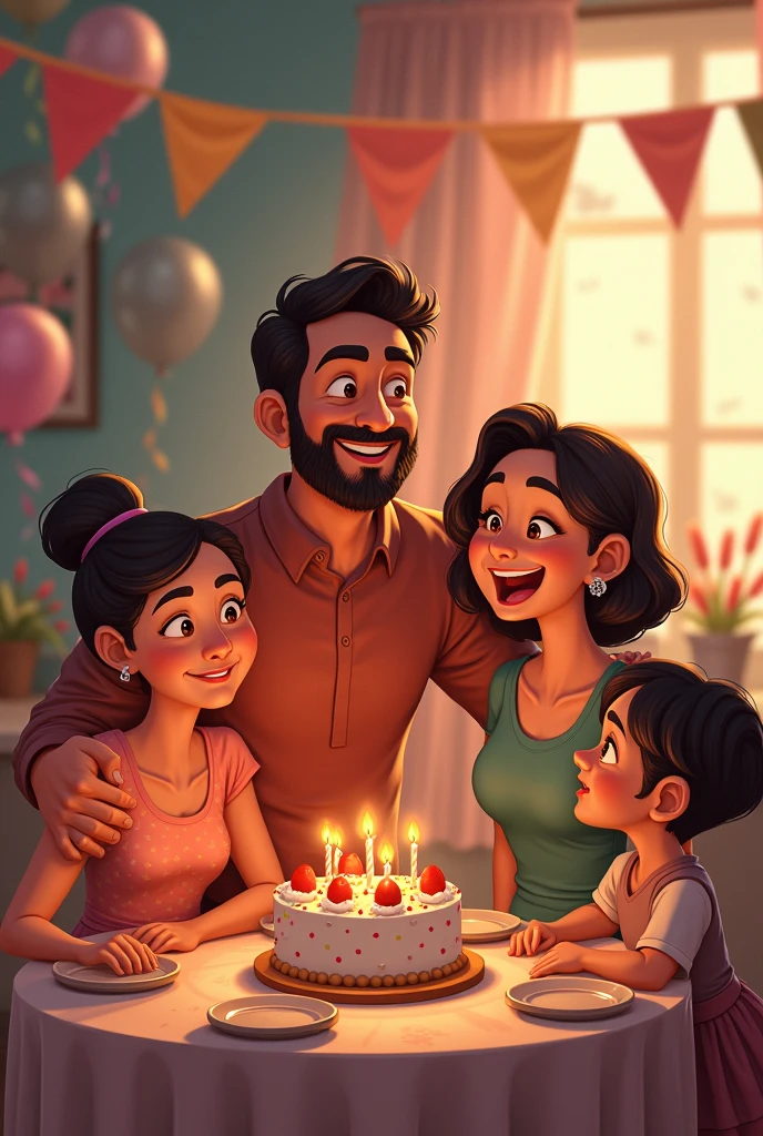 Create a image saying happy Birthday Dada and his family lots of love from DANISH ZEHEN #FAMBRUH ARMY