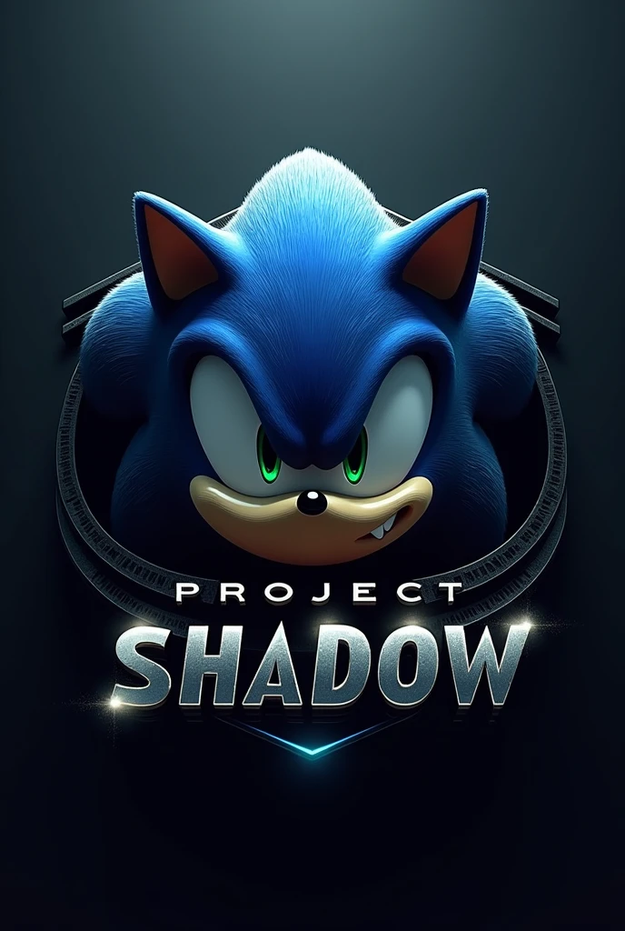 Sonic the hedgehog face only logo , and the logo title is ultra level the holidays year: proyect shadow
