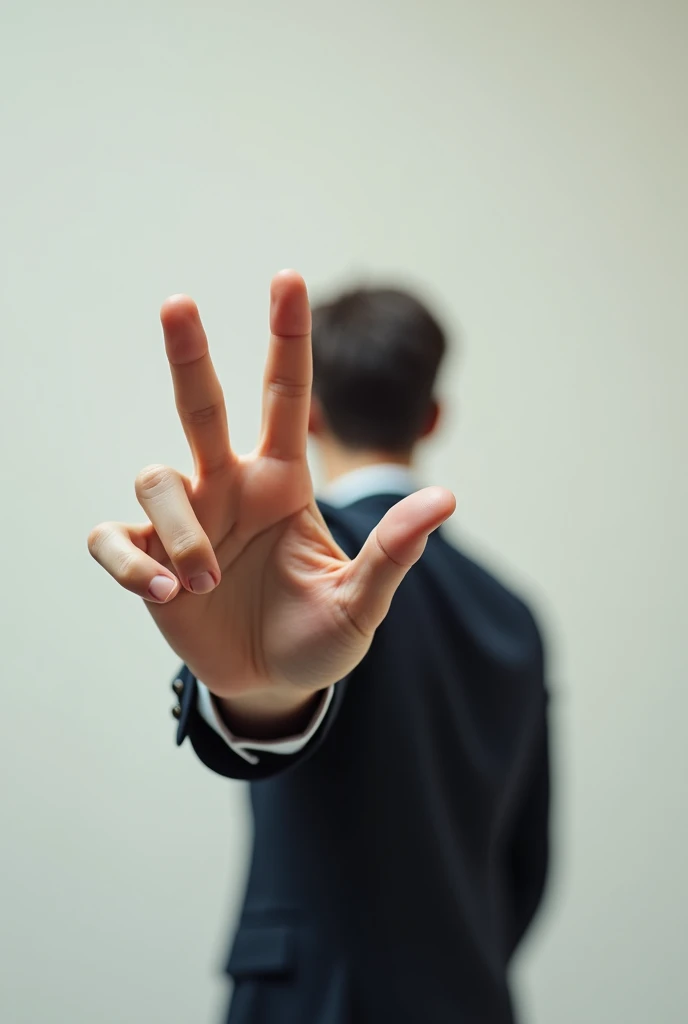 Two fingers in the same hand for man from the back