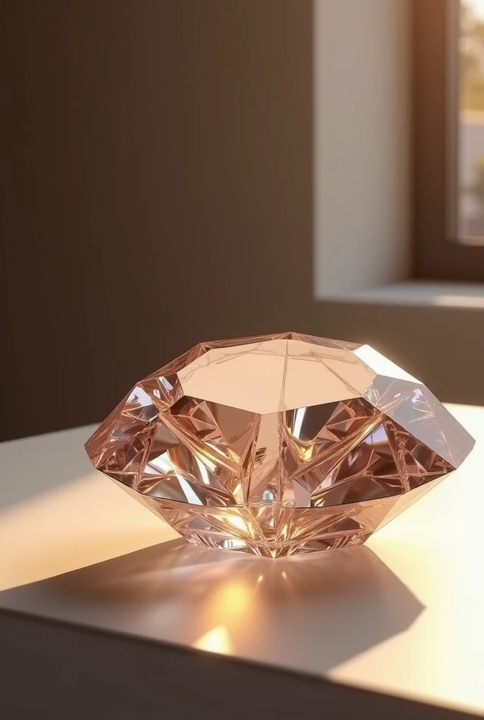 (photorealism: 1.2), realistic photo of a beautiful jewel on a table with soft lighting