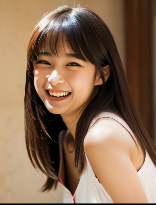 best quality, full body, soft light, ultra high res, (photorealistic:1.4), RAW photo,
2 japanese girl, laughing, cute,  detailed beautiful face, (flat chest), (long hair),
indoor, pale deep crop top, puberty
(portrait)