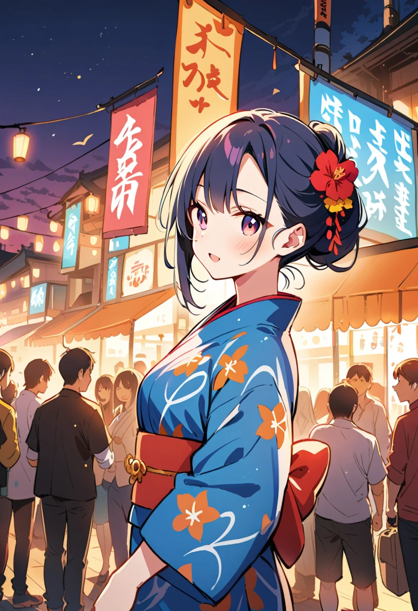 pretty girl、festival、Yukata