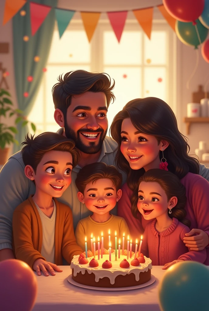 Create a image saying happy Birthday Dada and his family lots of love from DANISH ZEHEN #FAMBRUH ARMY
