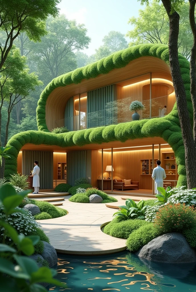 I want an image of my future medical clinic in moss green