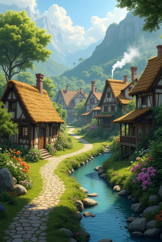 A peaceful looking village environment make it more realistic
