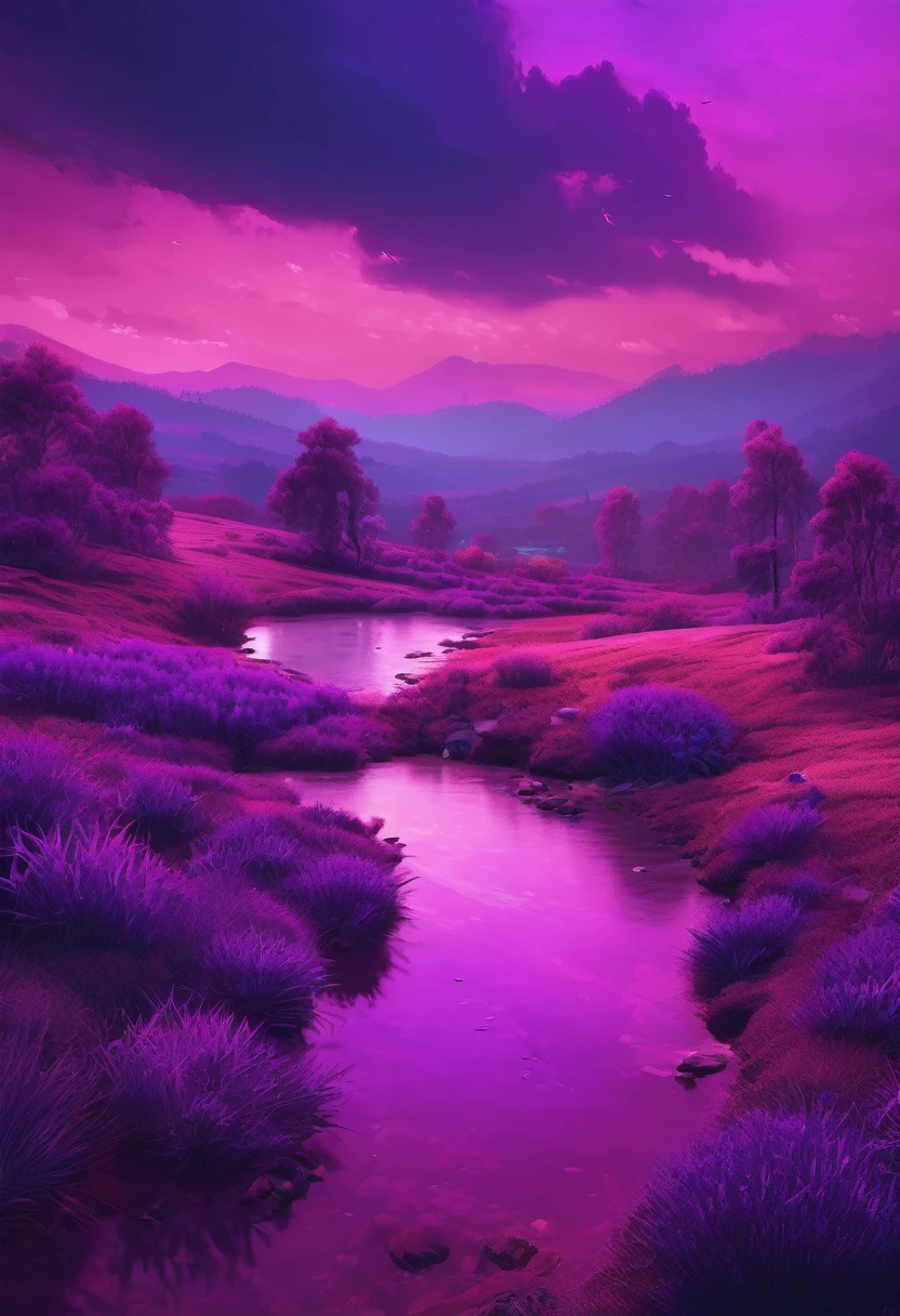 purple aesthetic landscape, 8k, masterpiece,