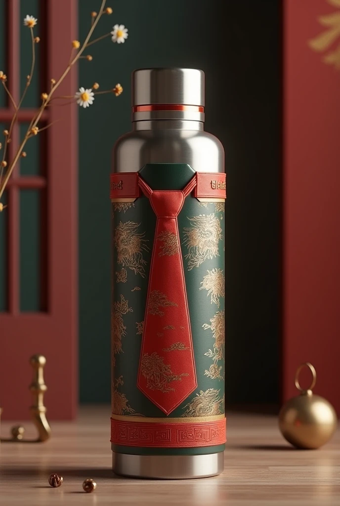 A thermos with a tie in China fusion