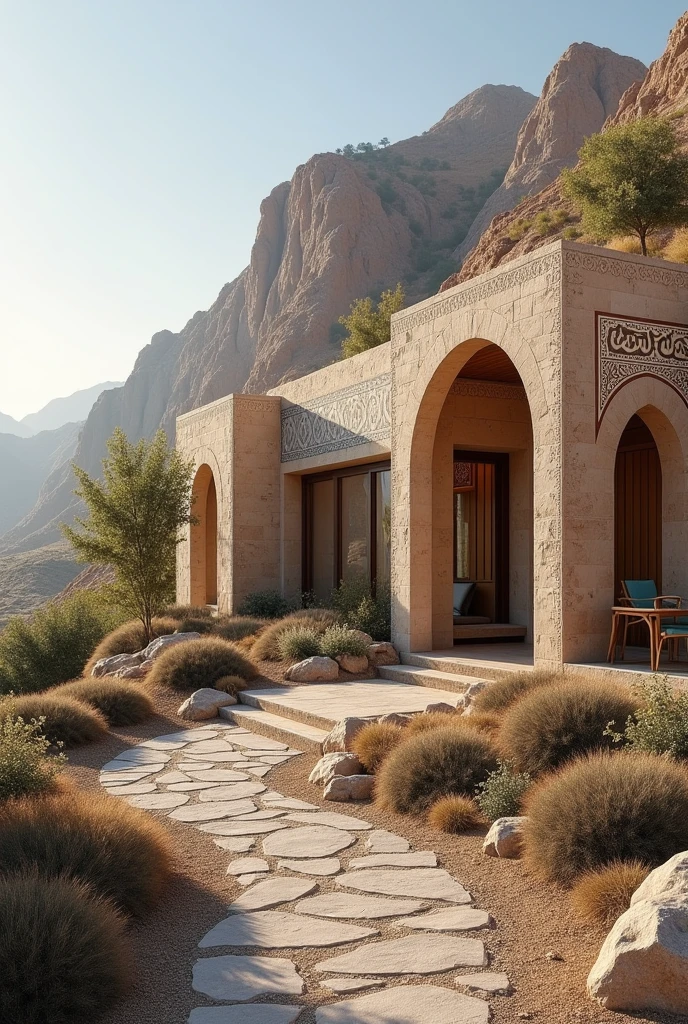 Designing ecotourism residence with Iranian architectural style in cold and dry climate on topography and landscape