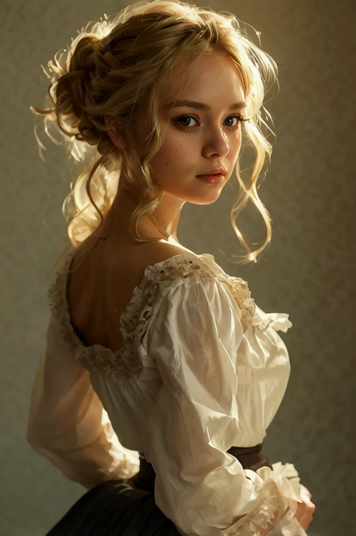 186141159 blonde , mini skirt